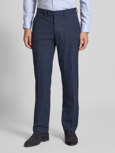 Christian Berg Men Regular Fit Anzughose mit Bügelfalten Blau 4