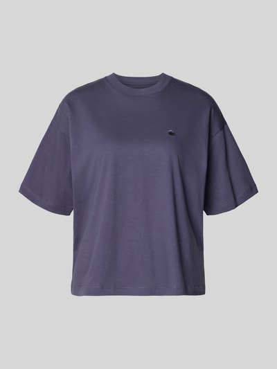 Produktfoto, Regular Fit T-Shirt aus reiner Baumwolle Modell 'CHESTER' von Carhartt Work In Progress in Dunkellila mit Stehkragen und Halbarm, schlichte Oberfläche