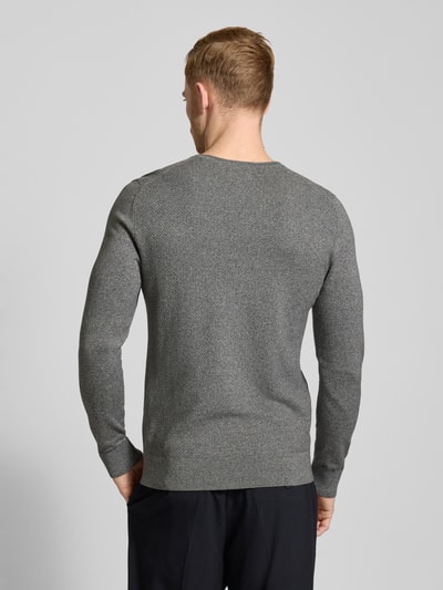 s.Oliver RED LABEL Regular Fit Strickpullover aus reiner Baumwolle mit Strukturmix Anthrazit 5