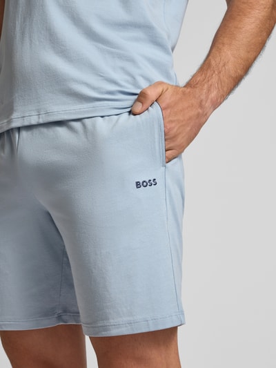 BOSS Regular Fit Sweatshorts aus Baumwoll-Elasthan-Mix  Hellblau 3