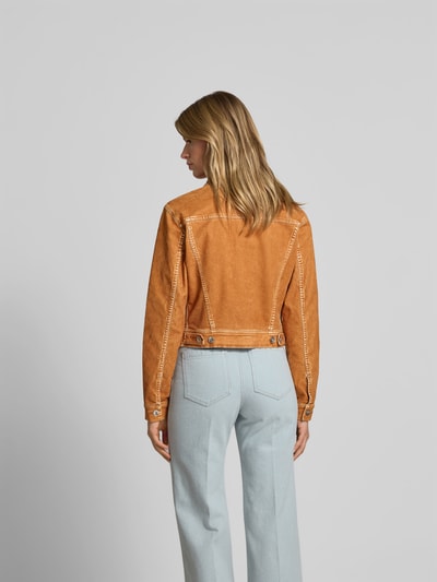 Rabanne Jeansjacke mit Knopfleiste Camel 5