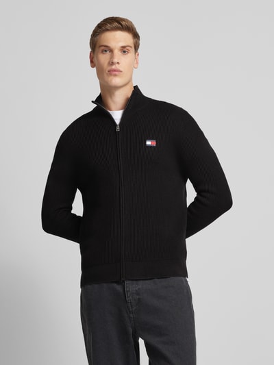 Tommy Jeans Slim Fit Strickjacke mit Label-Patch Black 4