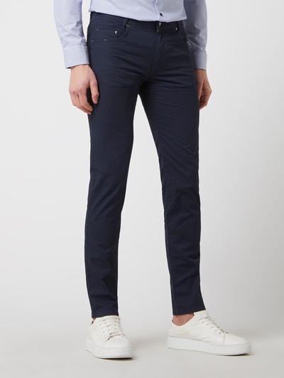 bugatti Slim fit broek met stretch, model 'Savio' Marineblauw - 4