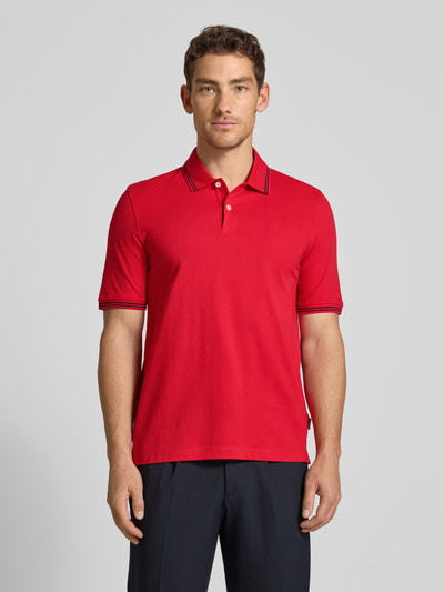 bugatti Regular Fit Poloshirt mit Logo-Stitching Rot 4