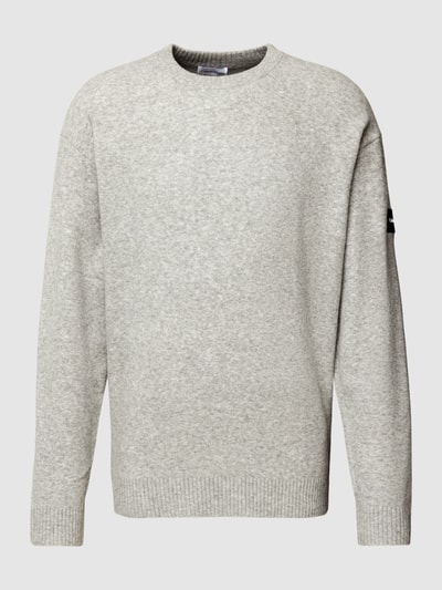 CK Calvin Klein Gebreide pullover met ribboorden Lichtgrijs - 2