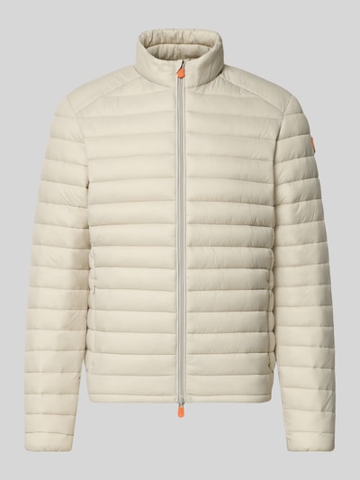 Produktfoto, Steppjacke mit Zweiwege-Reißverschluss Modell 'ALEXANDER' von Save The Duck in Beige, schmal gesteppt, glatte Textur, Slim Fit, Stehkragen