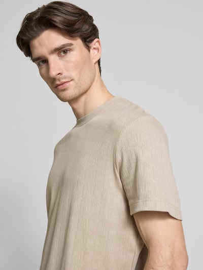 CK Calvin Klein T-shirt met geribde ronde hals Beige - 3