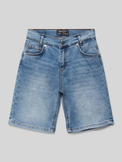 Blue Effect Szorty jeansowe o kroju relaxed fit z naszywką z logo z tyłu Jasnoniebieski 1
