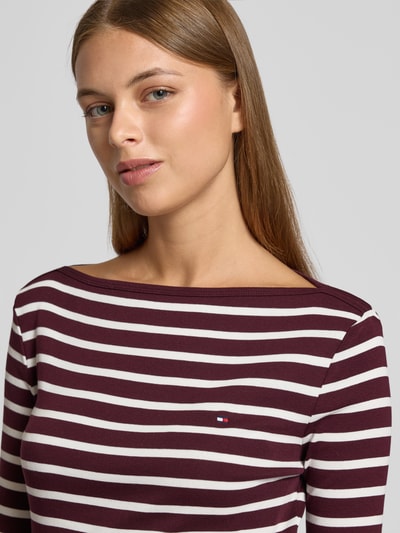 Tommy Hilfiger Slim Fit T-Shirt aus reiner Baumwolle Bordeaux 3