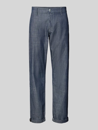 Produktfoto, Tapered Chino in Denim-Optik Modell 'Morry' van G-Star Raw, puur katoen, tapered fit, denimlook, achterzakken, blauwe tinten, bandwijdte maat 32/32 45 cm, binnenbeenlengte 81 cm