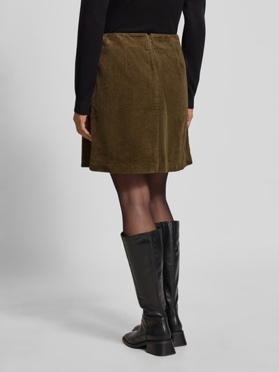 ICHI Regular fit minirok in ribcordlook, model 'Focaro' Olijfgroen - 5