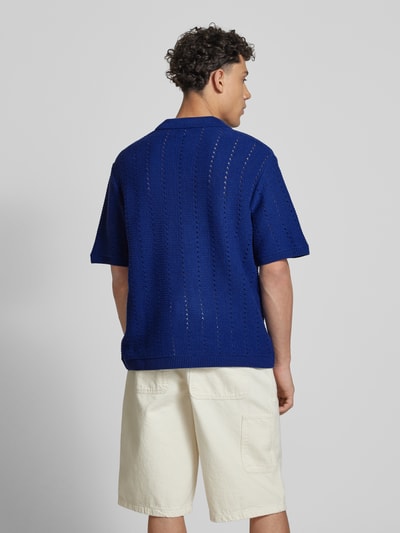 Jack & Jones Relaxed Fit Poloshirt mit Lochmuster Modell 'PAROS' Dunkelblau 5