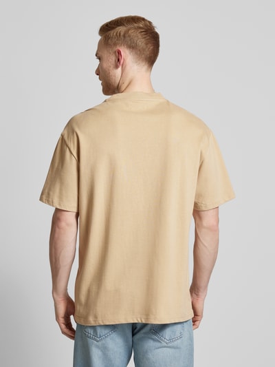 Jack & Jones Premium T-shirt met geribde ronde hals, model 'HARVEY' Taupe - 5