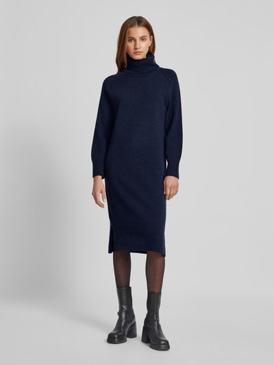 Gant Strickkleid mit Rollkragen Modell 'HERRINGBONE' Dunkelblau 4