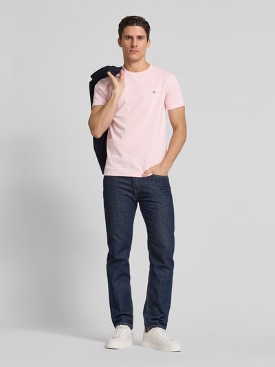 Gant Slim Fit T-Shirt mit Label-Stitching Pink 1