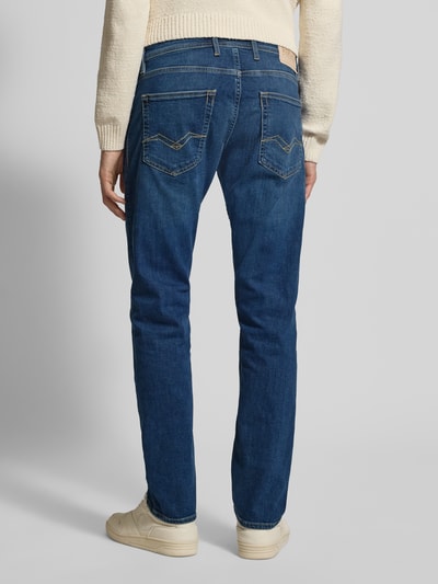Replay Straight fit jeans met steekzakken, model 'GROVER' Jeansblauw - 5
