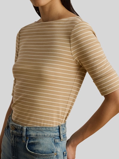Lauren Ralph Lauren regular fit T-shirt van katoenmix Beige - 3