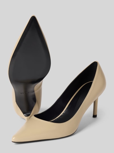 BOSS Czółenka ze skóry bydlęcej Piaskowy 4