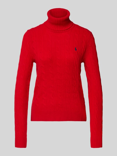 Polo Ralph Lauren Slim Fit Rollkragenpullover mit Label-Stitching Rot 2