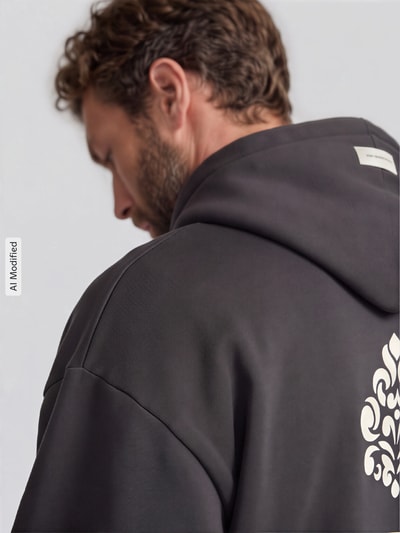 Don´t Waste Culture Oversized Hoodie aus Baumwoll-Mix Modell 'PURO' Mittelgrau 3