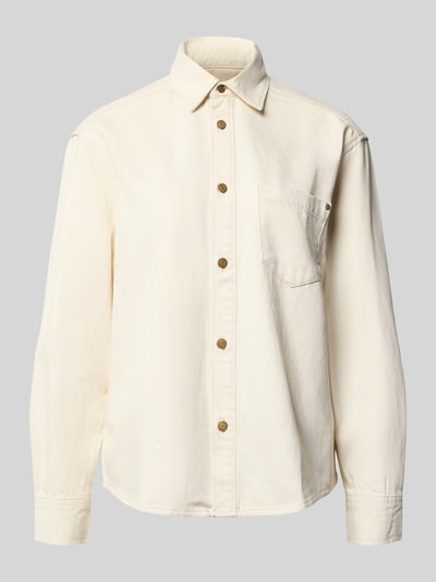 Produktfoto, Regular Fit Jeanshemd aus Baumwoll-Lyocell-Mix von Pepe Jeans in offwhite met borstzak, dames jeanshemd, gladde textuur