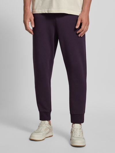 BOSS Green Regular fit sweatpants van katoenmix Paars - 4