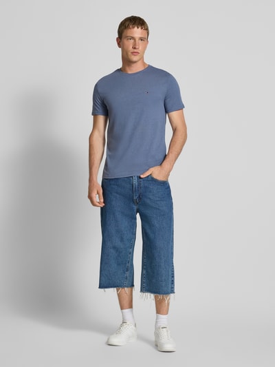 Tommy Jeans Regular Fit T-Shirt aus Baumwoll-Mix Jeansblau Melange 1