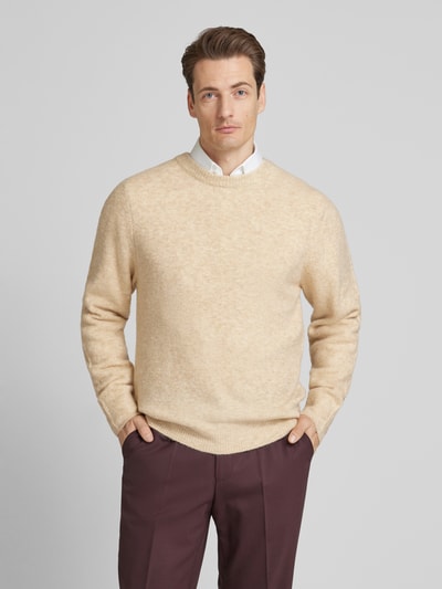 MCNEAL Regular Fit Strickpullover mit Rundhalsausschnitt Beige Melange 4