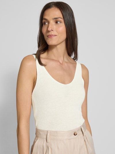 Vero Moda Regular fit tanktop in gebreide look, model 'NEWLEX' Wit - 3