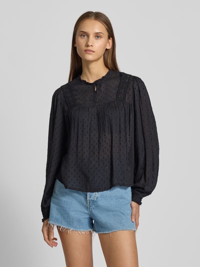 Only Relaxed fit blouse met lange mouwen van pure viscose, model 'PELIA LIFE' Zwart - 4