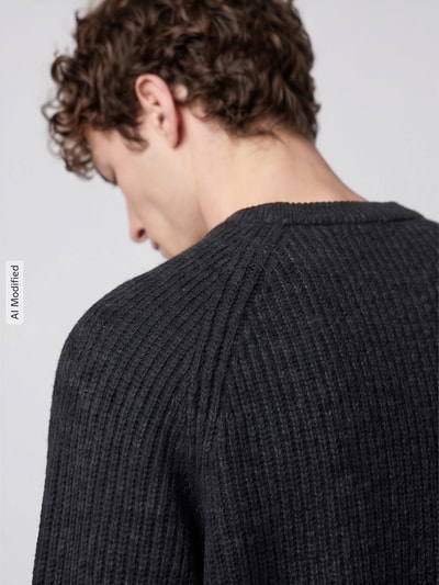 BOSS Orange Regular fit pullover van wolmix model 'Kepler' Zwart - 3