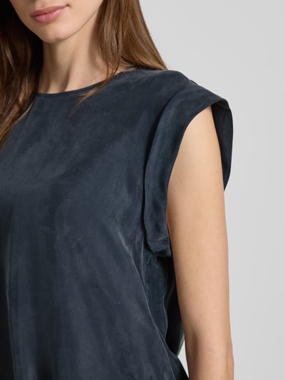 BOSS Orange Top bluzkowy o kroju regular fit z mieszanki cupro i wiskozy Czarny 3