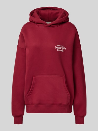 ANOTHER COTTON LAB Oversized Hoodie mit Statement-Print Modell 'Dinner' Bordeaux 2