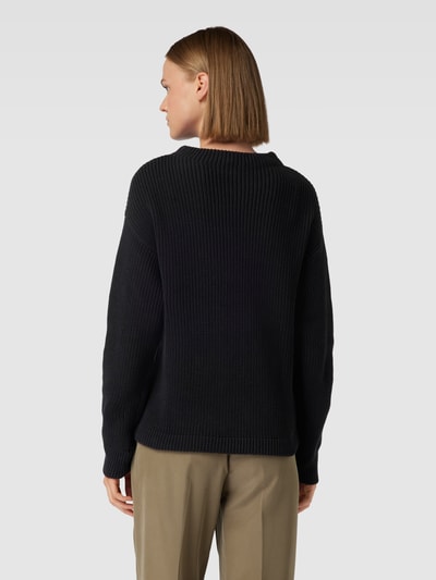Jake*s Casual Strickpullover mit Strukturmuster Black 5