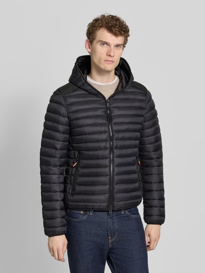 SAVE THE DUCK Kurtka pikowana z zamkiem błyskawicznym dwustronnym model ‘JELEP’ Czarny 4