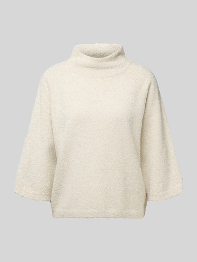 monari Sweter z dzianiny ze stójką Piaskowy 1