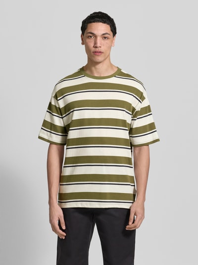 Blend T-shirt w paski model 'KYRAN' Złamany biały 4