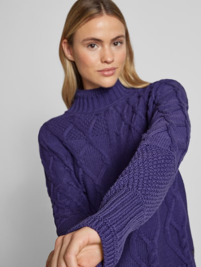 monari Strickpullover mit gerippten Abschlüssen Lila 3