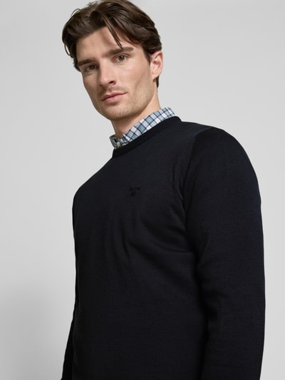 Barbour Gebreide pullover met ribboorden Donkerblauw - 3