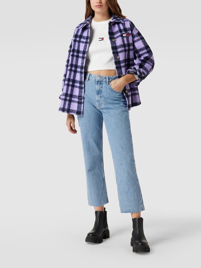 Tommy Jeans Cropped Longsleeve mit Label-Stitching Offwhite 1