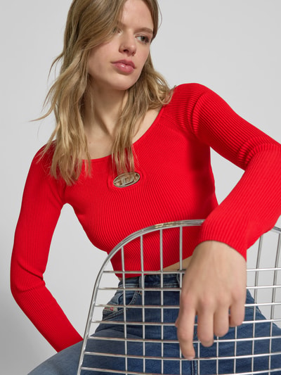 Diesel Cropped Longsleeve mit Label-Detail Rot 3