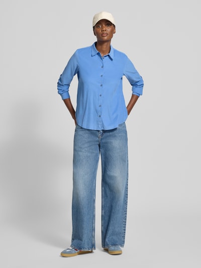 Marc O'Polo Regular fit overhemdblouse van een mix van katoen en lyocell Lichtblauw - 1