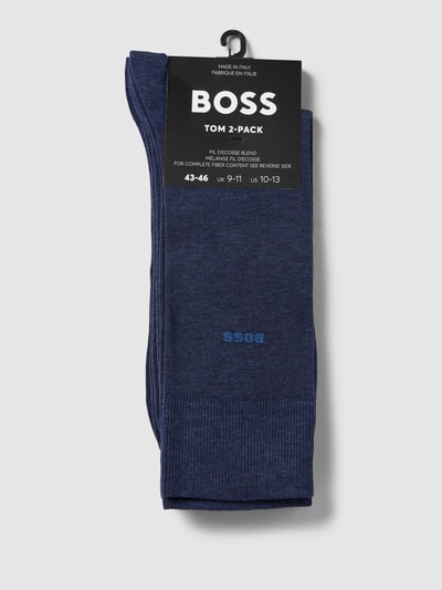 BOSS Sokken met labelprint in een set van 2 paar Jeansblauw - 3