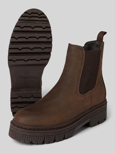 Tamaris Chelsea boots van echt runderleer Donkerbruin - 4