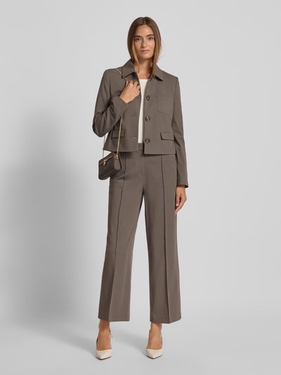 Christian Berg Woman Selection Straight leg pantalon met vaste persplooien Donkerbruin - 1