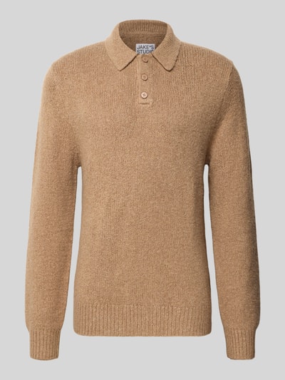 Jake*s Studio Men Regular Fit Pullover mit Baumwoll-Woll-Anteil Modell 'WALTER' Beige Melange 1