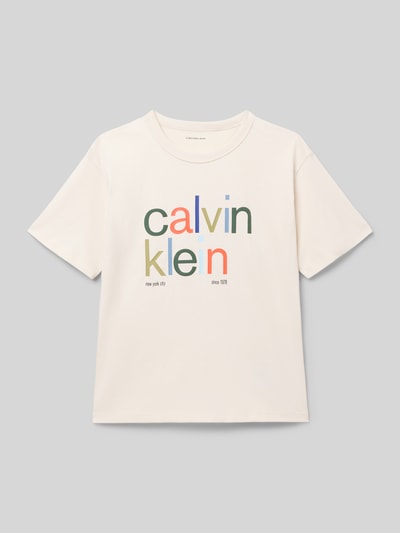 Calvin Klein Jeans T-Shirt mit Label-Print Sand 1