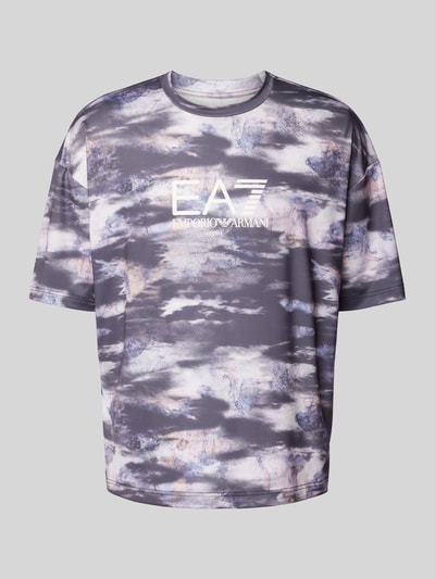 EA7 Emporio Armani T-Shirt mit Label-Print Modell 'VENTUS' Mittelgrau 2