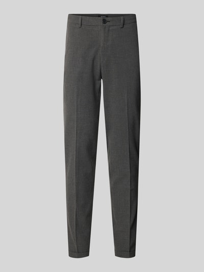 Produktfoto, Regular Fit Stoffhose mit Viskose-Anteil Modell 'Liam' von Matinique, grau, Elastischer-Material-Mix, Bügelfalten, Knopf-Reißverschluss, Herren.
