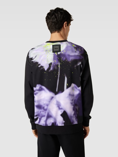 BOSS Green Sweatshirt mit Rundhalsausschnitt Modell 'Salbo Lotus' Schwarz 5